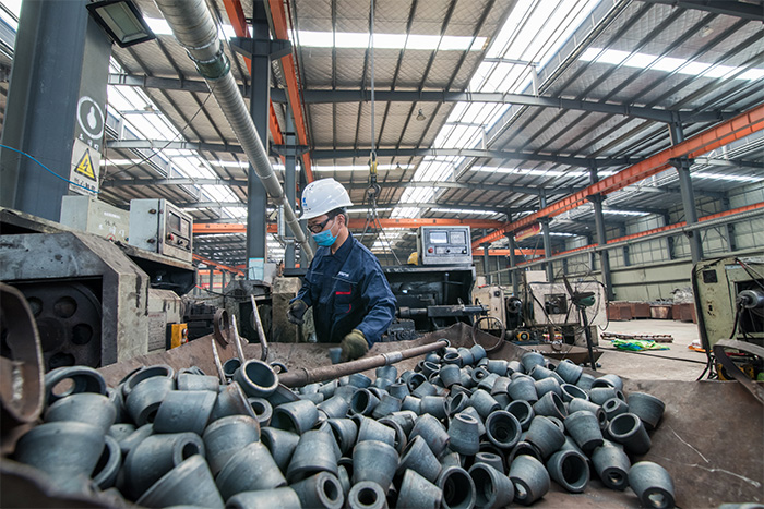 仙桃网架配件-锥头加工车间